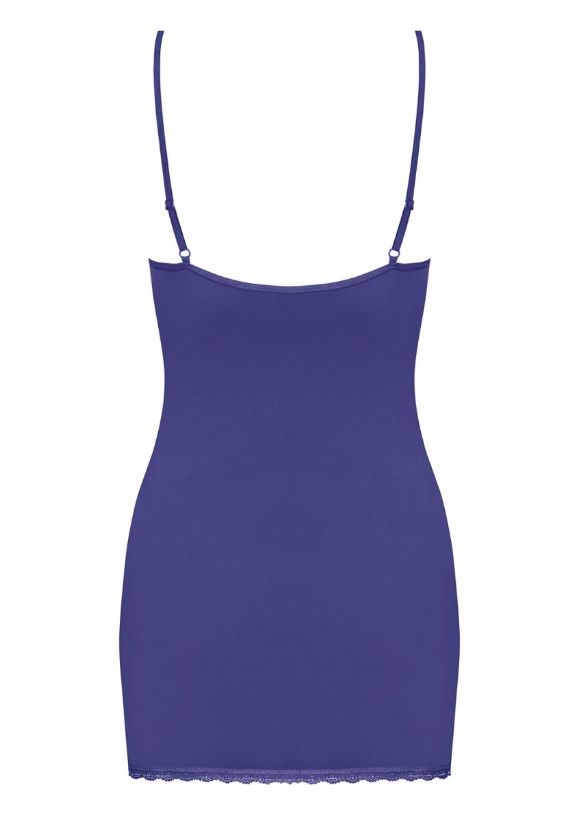 Riddle time! What’s colourful but the name would suggest it’... Obsessive - Blackardi Chemise & Thong - Cobalt - S/M photo-4