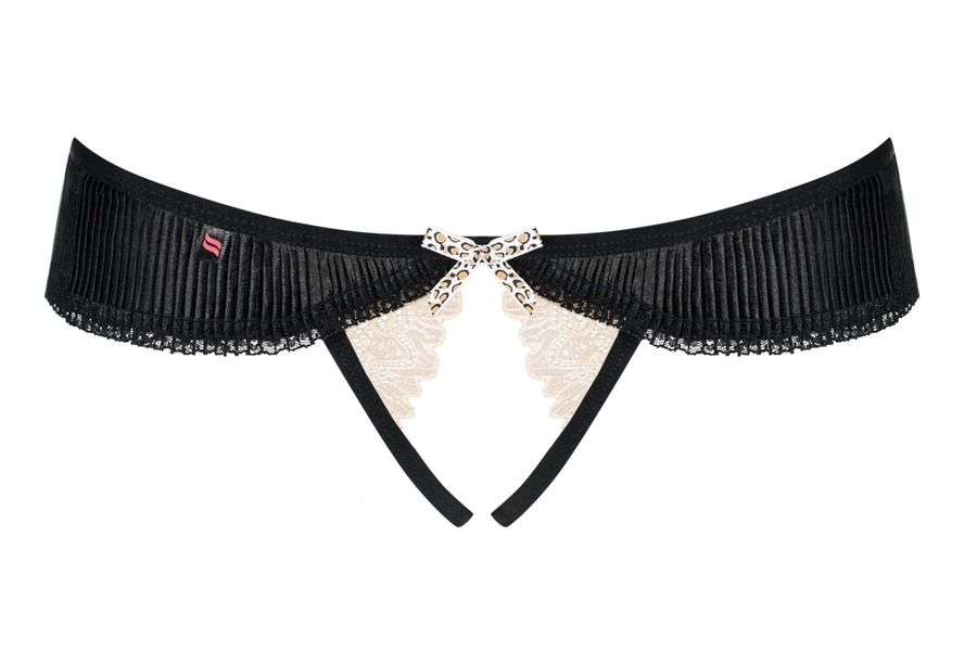 Wanna know this thong’s little secret? It loves to play spic... Obsessive - 826-THC-4 Crotchless Thong - Beige - S/M photo-7
