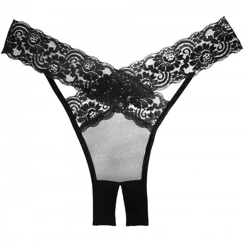 Sexy lace crotchless desire panty. Allure - Crotchless Desire Panty - Black photo-2
