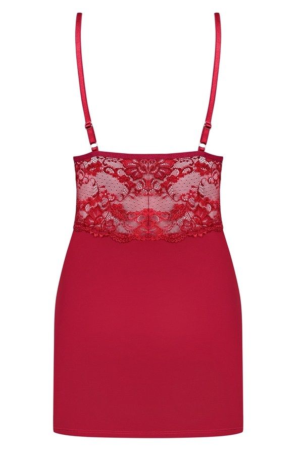 Close your eyes and think about a very pleasant experience. ... Obsessive - 810-CHE-3 Chemise & Thong - Ruby - S/M photo-8