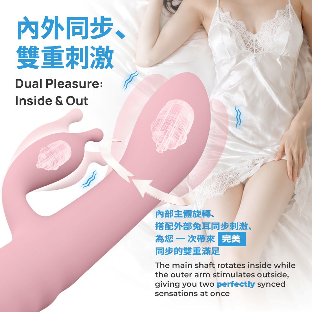 KIKO - SilkTouch Powerful Rotating Rabbit Vibrator - Pink photo-2
