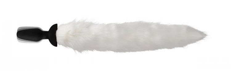 Unleash the elusive and elegant snow beast that resides with... Tailz - Fox Tail Vibrating Anal Plug - White photo-3