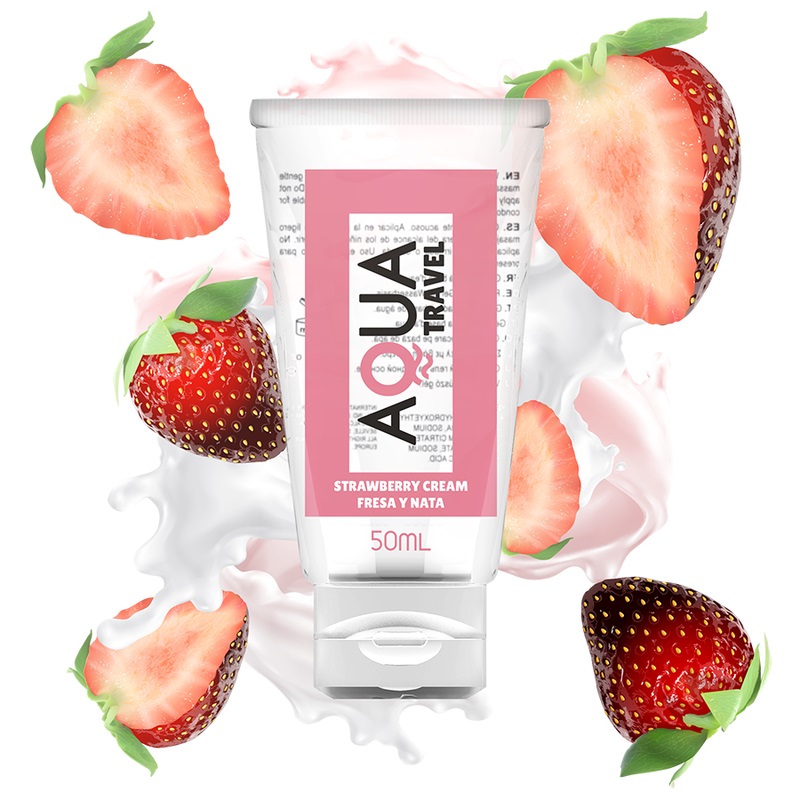 We all know that traveling is the best way to get lost and f... Aqua Travel - Strawberry Cream Water-Based Lube - 50ml photo-2