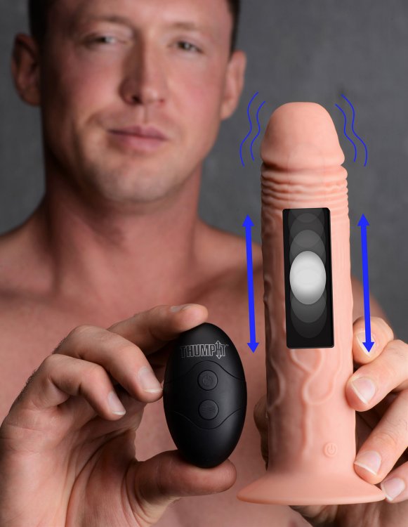 Thump It - 7X Remote Control Thumping Vibro Dildo - Skin photo-3