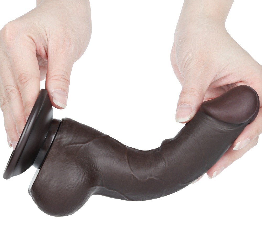 Made of realistic dual-layer sliding-skin material for Iifel... Lovetoy - 7.5" Sliding Skin Dildo 13.2cm - Brown photo-6