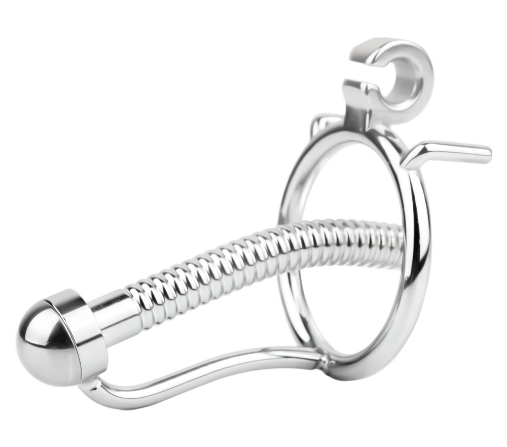 Material: 304 Stainless steel
... FAAK - Chastity Cage w Urethral Plug - Silver photo-8