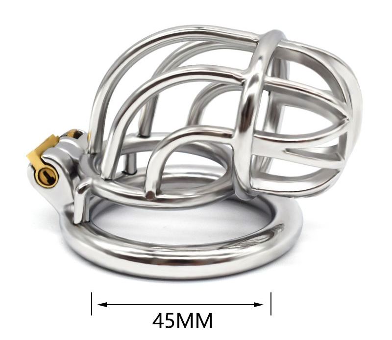 Total high: 98mm &n... FAAK - New Corner Chastity Cage 45mm - Silver photo-5