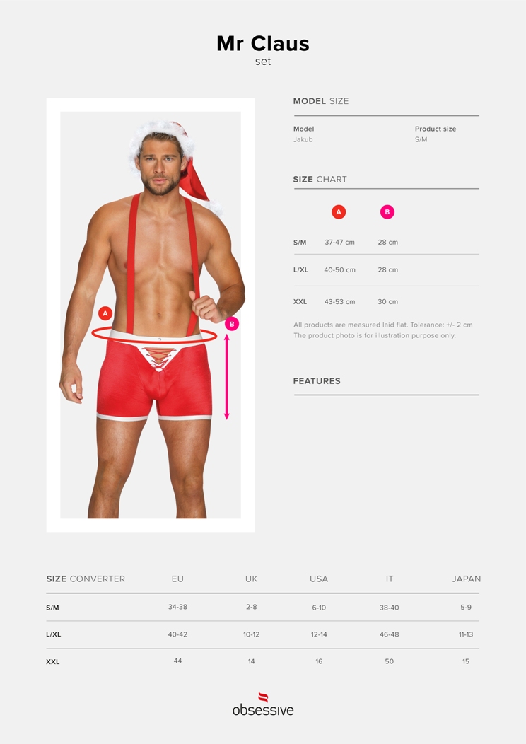 Don’t let your man miss out on the gifts. Give hi... Obsessive - Mr Claus Costume - Red - S/M photo-7