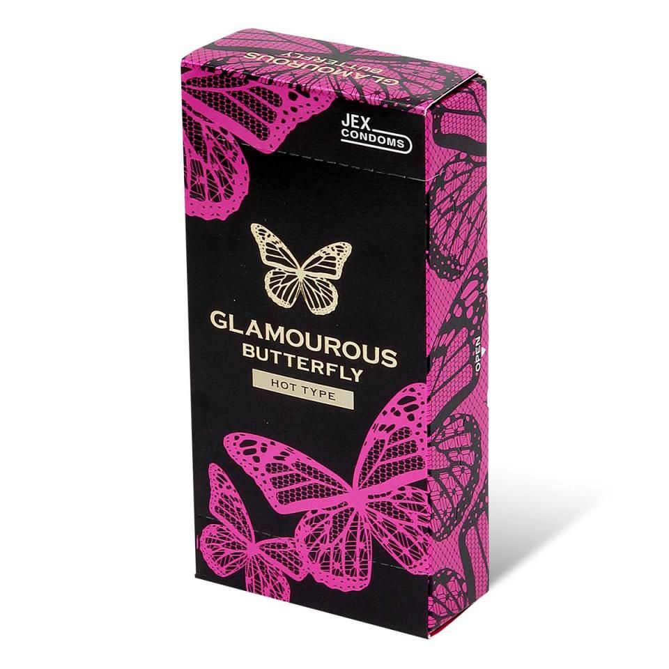 The condom has a special lubricant that turns warm when gets... Jex - Glamourous Butterfly Hot Type 12's Pack photo-15