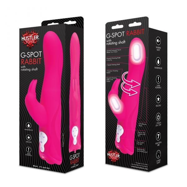 Curved to hit the G-Spot with precision, the G-Spot Rabbit V... Hustler - G-Spot Rabbit With Rotating Shaft - Pink photo-3