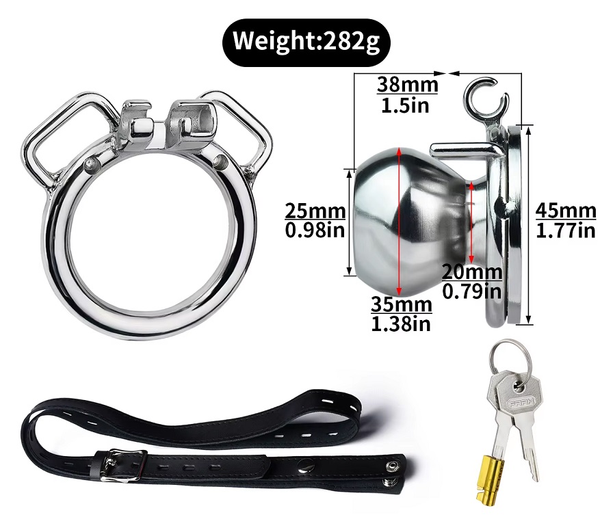 Inverted butterfly chastity cage with belt
Material: Ring: ... FAAK - Butterfly Chastity Cage 45mm w Belt photo-7