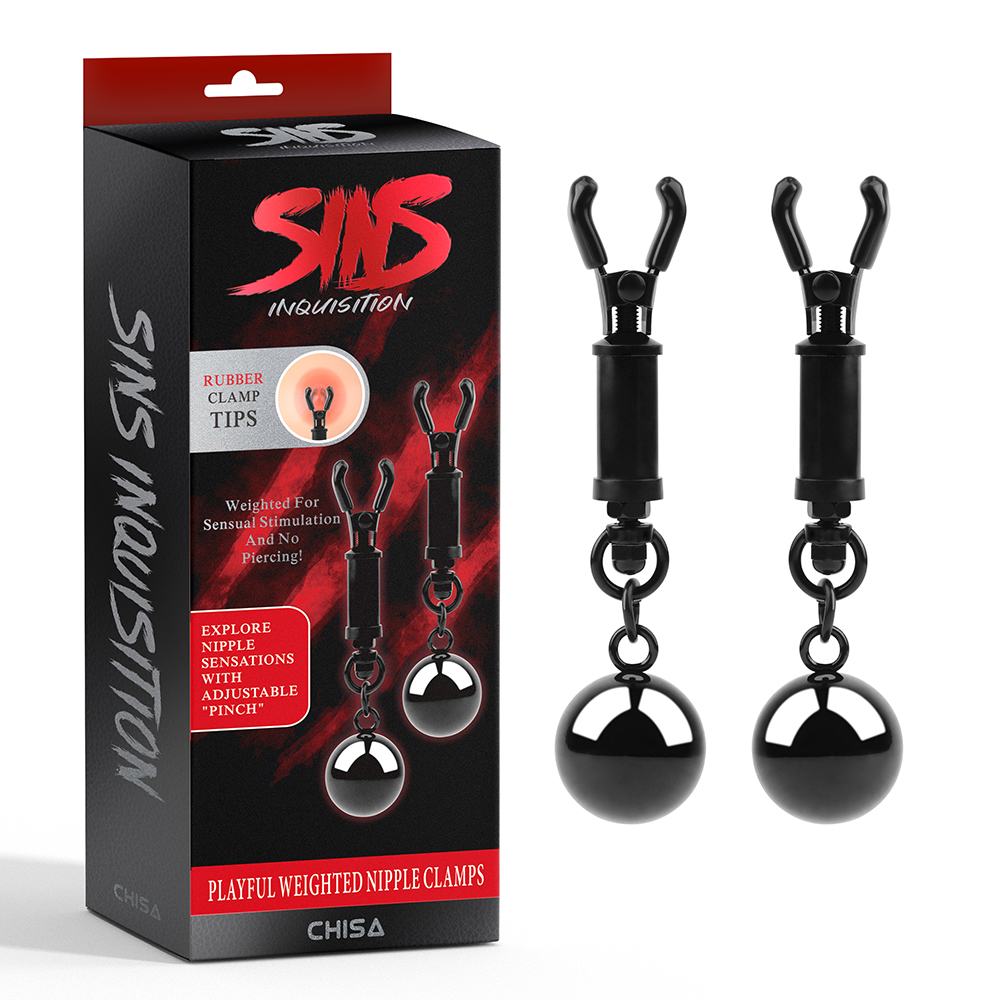 Weighted Nipple Clamps, Fully Adjustable for Perfect Fit, No... Chisa - Playful Weighted Nipple Clamps - Black photo-5