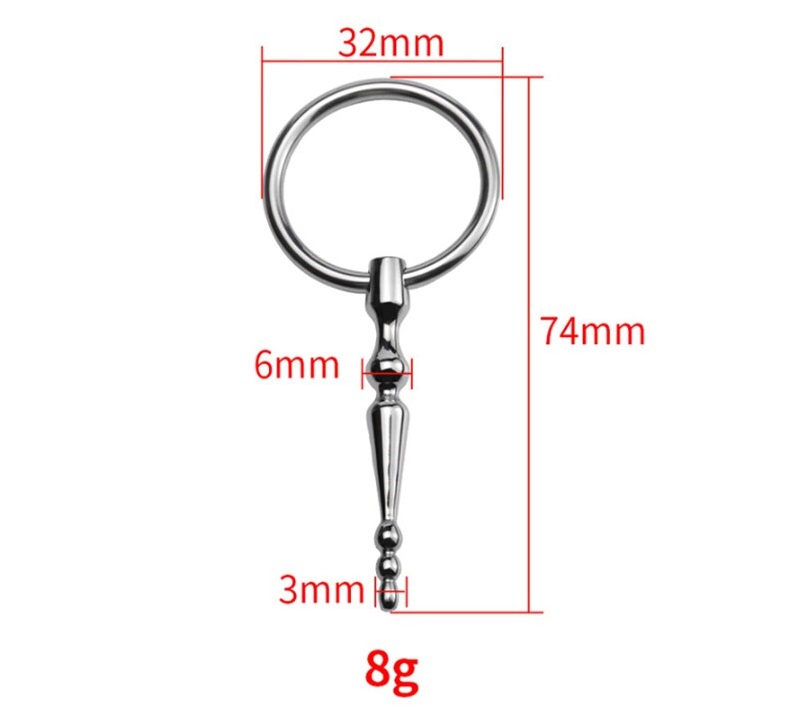 MT - 帶環尿道棒 6mm - 銀色 照片-2