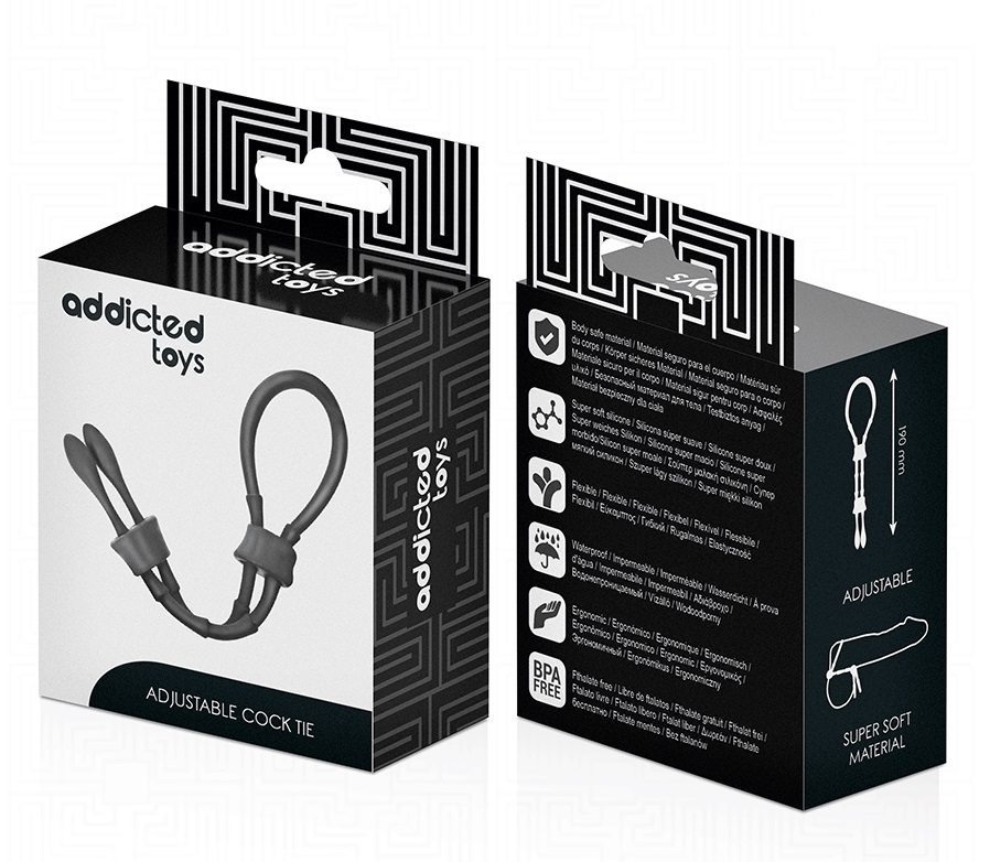 The Addicted Toys Adjustable Silicone Penis Rope is designed... Addicted Toys - Adjustable Lasso Cock Ring - Black photo-7