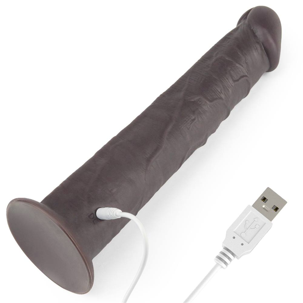 Incredibly lifelike with a dual-layered shaft and realistic ... Lovetoy - 10" Dual Layered Rotator Dildo - Brown photo-12