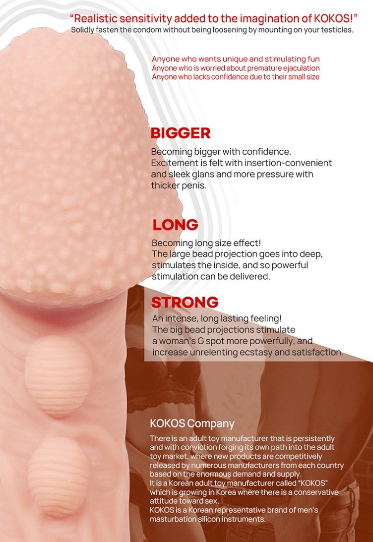 Realistic sensitivity added to the imagination of KOKOS! Sol... Kokos - Extreme Headed Cock Sleeve M - Flesh photo-2