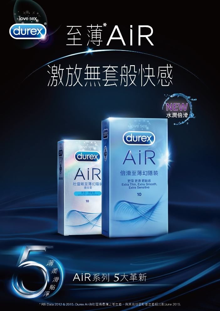 继 2015 年推出 Durex AIR 为大家带来 5 大革新,今年杜蕾斯乘胜出击,为大家带来倍滑 AIR!除了 5 ... Durex - 倍滑至薄幻隐装 10个装 照片-9
