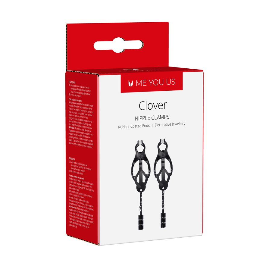 Squeeze, tease and please your nipples with these classic Cl... Me You Us - Clover Nipple Clamp - Black photo-3