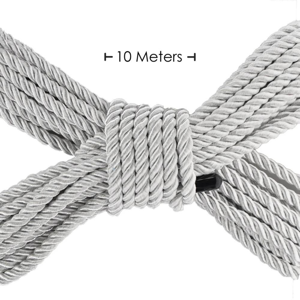 Engage in the dominant (or submissive) game of bonda... Ouch - Bondage Rope 10m - Silver photo-2