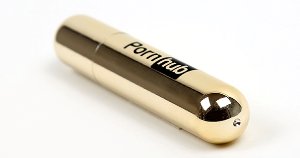 Enjoy play alone or with a partner with this sleek, powerful... Pornhub - Rechargable Vibro Bullet - Gold photo-3
