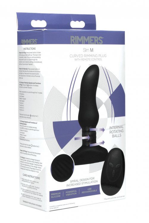 Curved Model M Rimmer is now available in a slimmer size for... Rimmers - Slim M Curved Rimming Plug w Remote Control photo-7