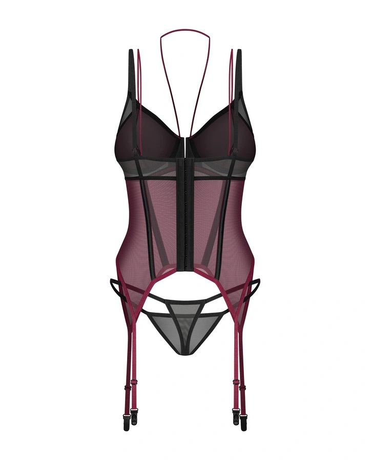 Obsessive - Parisel Corset - Burgundy - L/XL photo