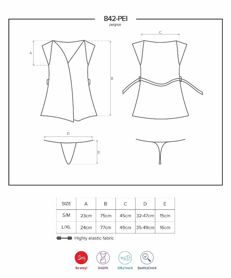 Obsessive - 842-PEI-1 Peignoir & Thong - Black - S/M photo-9