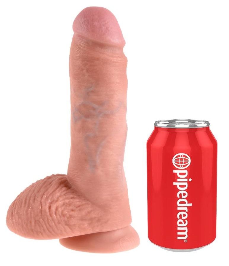 Do you want your first dildo to look and feel just like the ... King Cock - 8″ Cock With Balls - Flesh photo-6