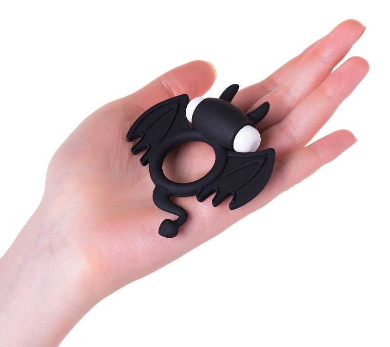 The ring tightly fits the penis and prolongs intercourse, an... JOS - Cocky Devil Vibro Ring - Black photo-2