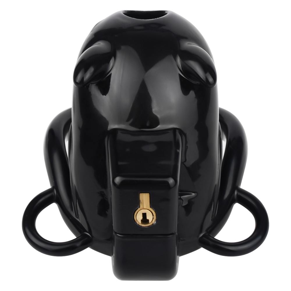 Material: Resin
Cage high: 26mm
Cage length: 56mm &nb... FAAK - Resin Pig Chastity Cage w Catheter - Black photo-9