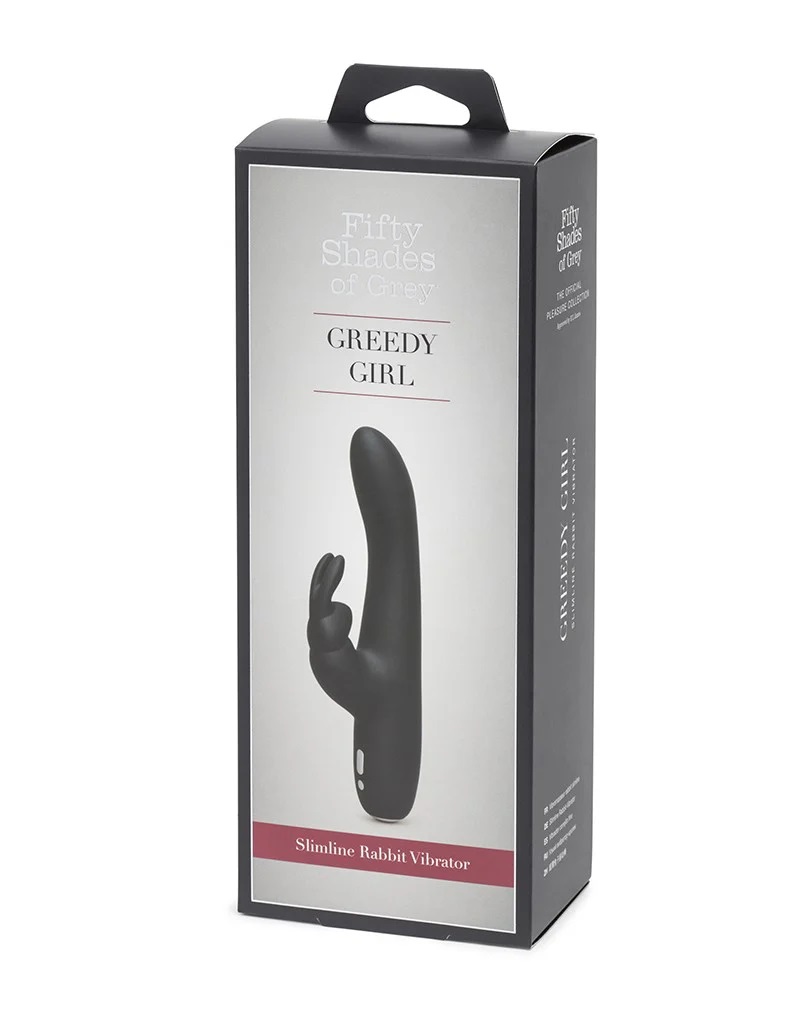 Fifty Shades of Grey - Greedy Girl Slimline Rabbit Vibrator - Black photo-7