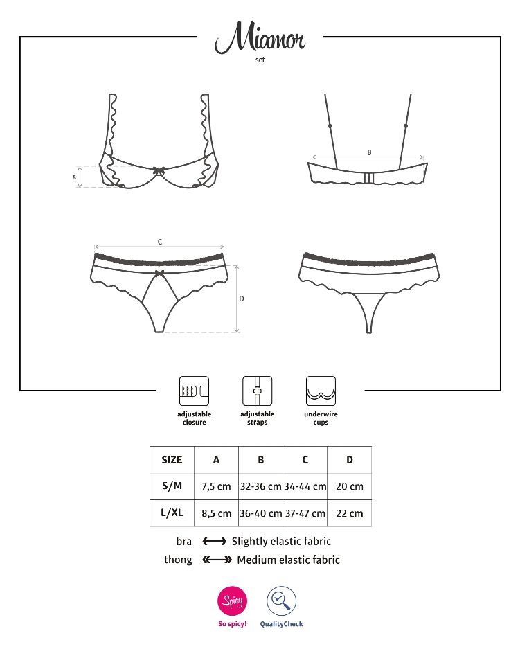 Obsessive - Miamor 内衣2件装 - 红色 - S/M 照片-9