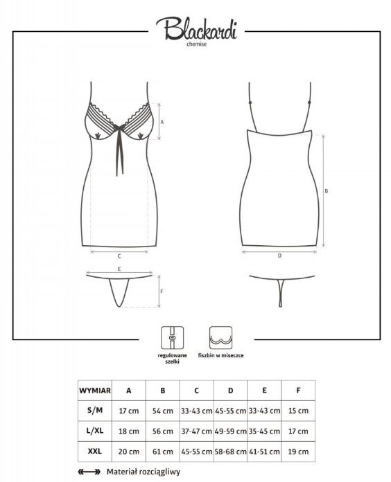 Riddle time! What’s colourful but the name would suggest it’... Obsessive - Blackardi Chemise & Thong - Cobalt - L/XL photo-7