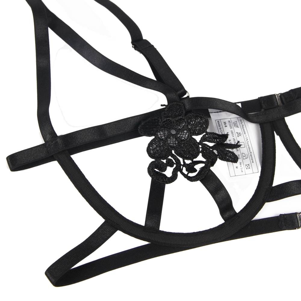 Bra Set is the steel ring design on the chest area. This des... Ohyeah - Embroidery Bra Set - Black - XL photo-7
