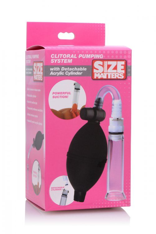 Use this pump to increase sensation in your clitoris, or eve... Size Matters - Clitoral Pumping System with Detachable Acrylic Cylinder photo-6