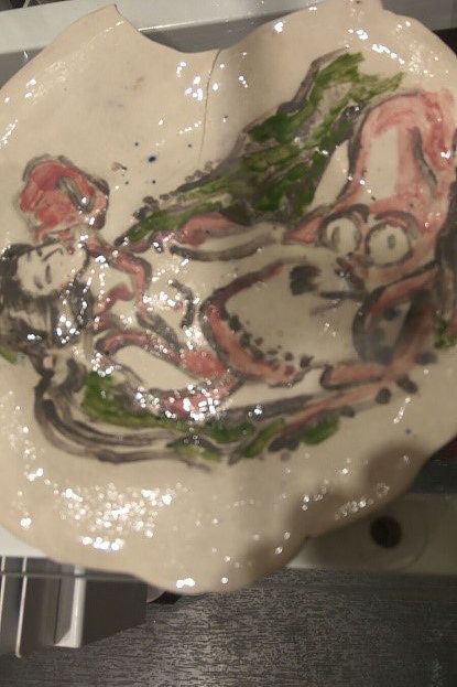 Diving Woman And Octopi Copy (Page From Kinoe No Komatsu Plate) photo-2