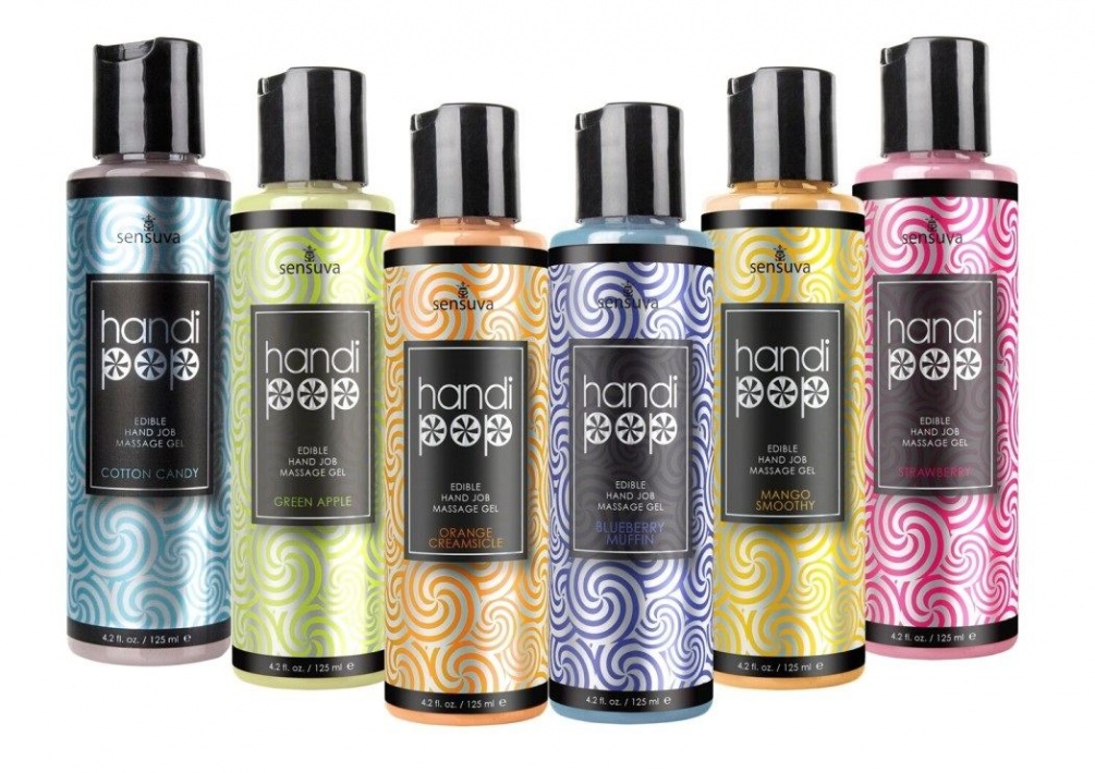 Let your hands work their magic to give him a lap massage he... Sensuva - Handipop Hand Job Massage Gel Green Apple - 125ml photo-5