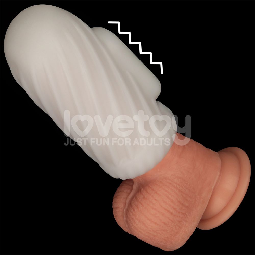 Discover ultimate pleasure and versatility with the Lovetoy ... Lovetoy - Knights Ring Vibro 2in1 Sleeve - Spiral photo-4