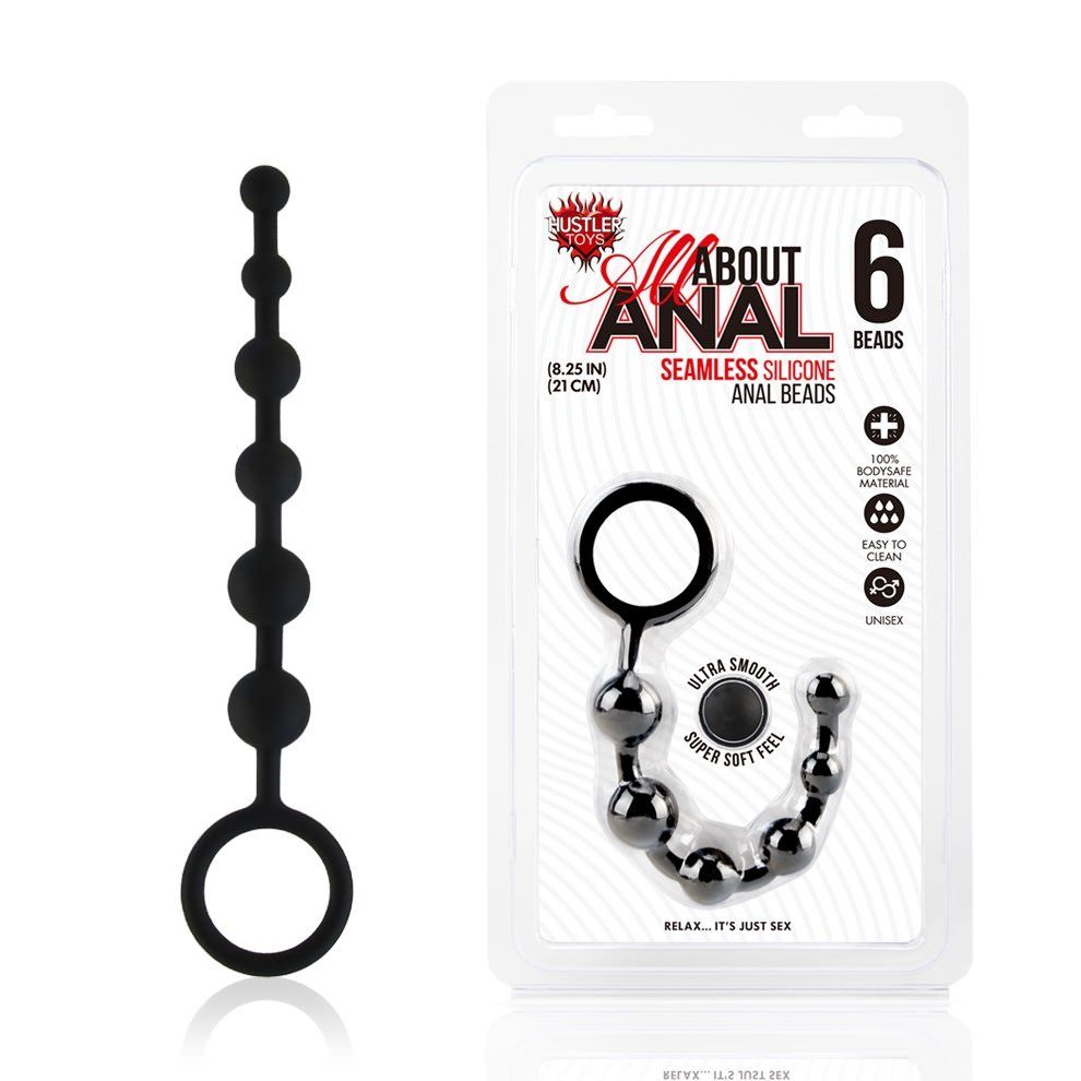 HUSTLER TOYS All About Anal line is all about introducing me... Hustler - Silicone Anal Beads 6 Balls - Black photo