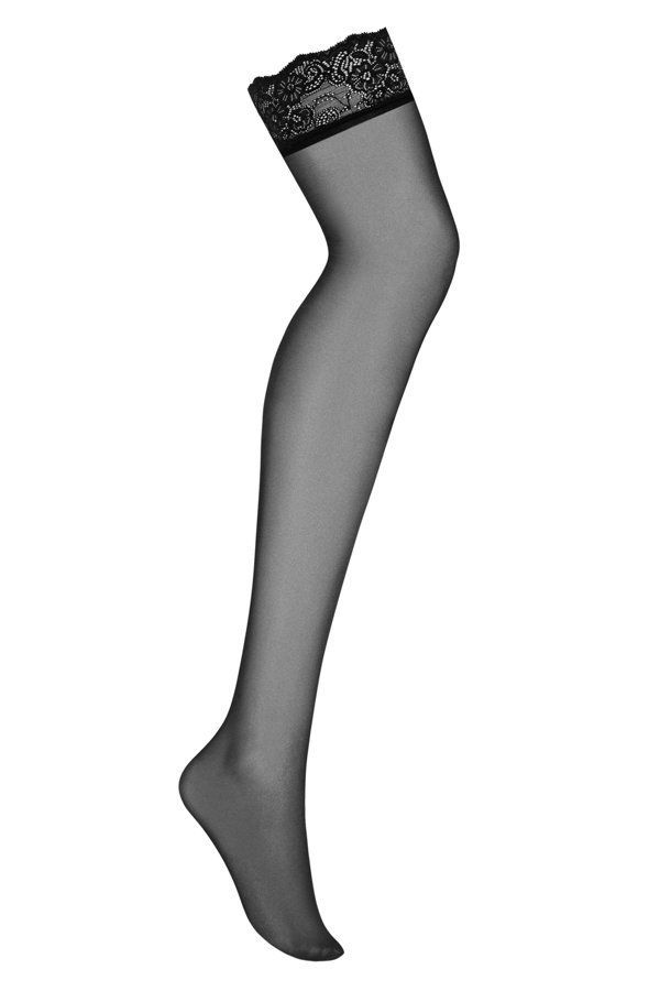 Close your eyes, imagine that you are in the middle of a rom... Obsessive - Amallie Stockings - Black - XXL photo-7