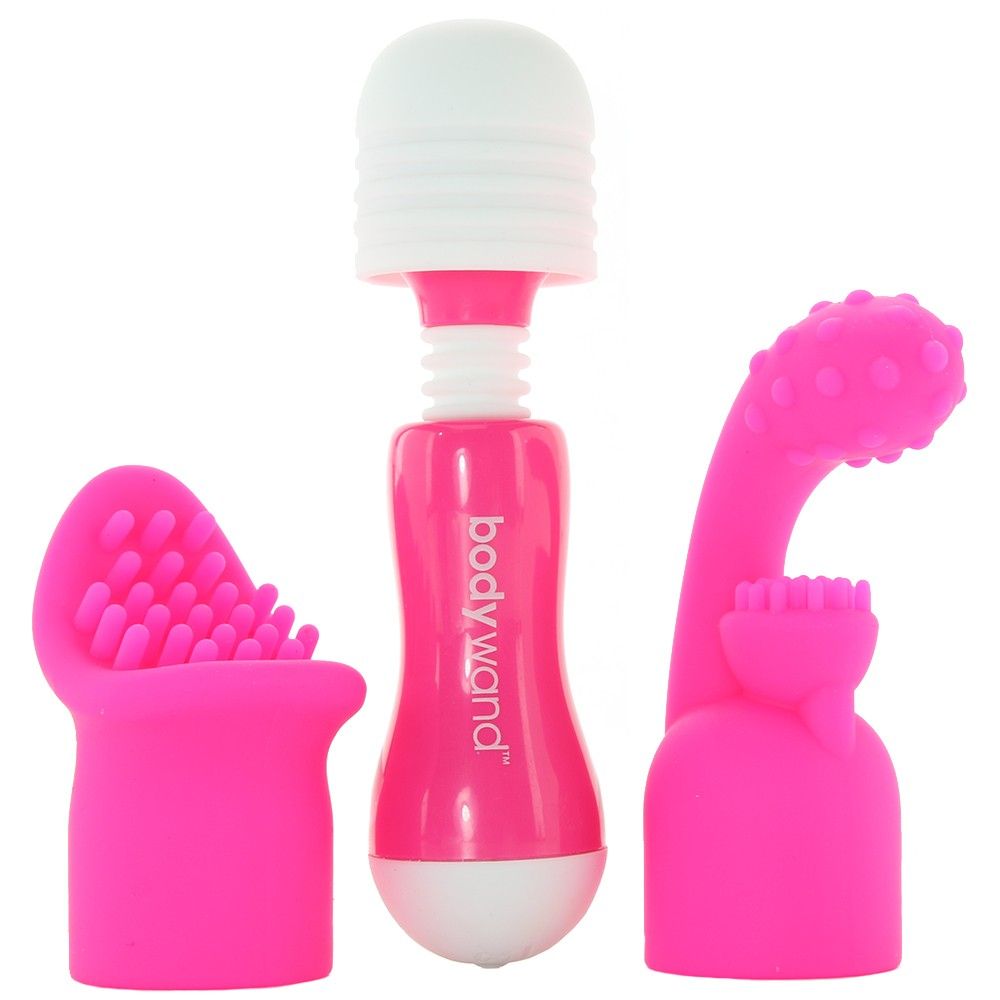 Deceptively powerful: Engineered for strong continuous stimu... Bodywand - Rechargeable Mini Wand w/Attachments - Pink photo