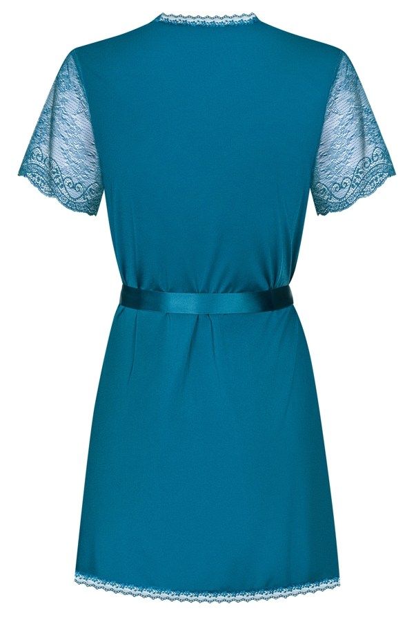 Obsessive - Miamor Robe & Thong - Turquoise - S/M photo-8
