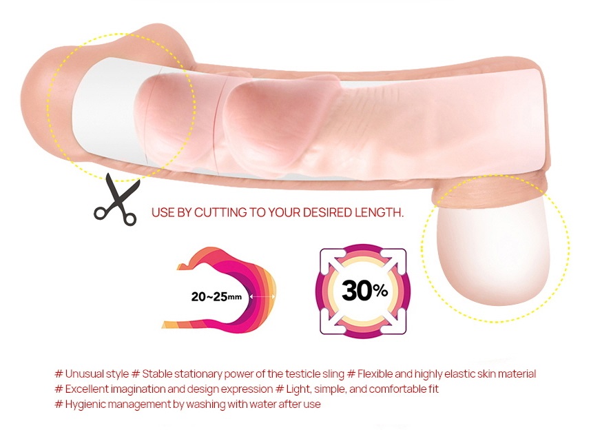 KOKOS' unique testicle sling design is patented both in ... Kokos - Wavy Cock Sleeve M - Flesh photo-6