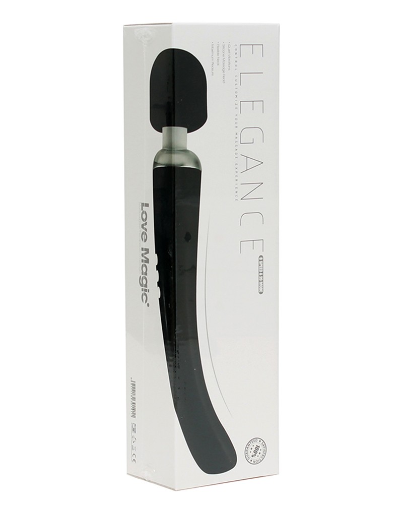 Enjoy soothing vibrations anywhere and anytime with this wir... Love Magic - Elegance Wand Massager - Black photo-3