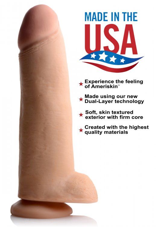 Girth and length that are out of this world! This beautiful ... USA Cocks - 12″ Ameriskin Dual Density Dildo - Flesh photo-6