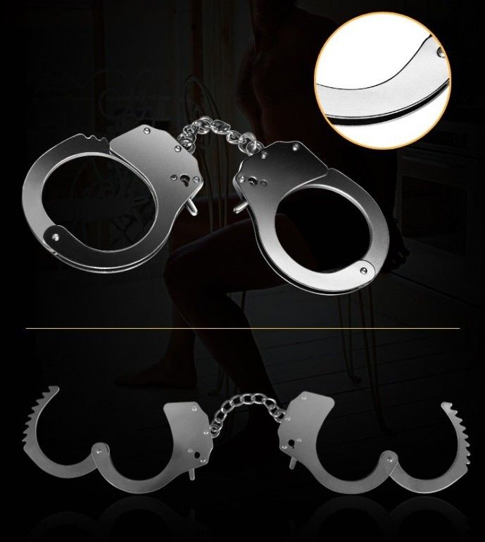 Classic Metal handcuffs for bedroom bondage or as an accesso... Lovetoy - Fetish Pleasure Metal Handcuffs photo-2