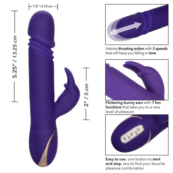 The luxurious Jack Rabbit Signature Collection brings thrill... CEN - Jack Rabbit Signature Thrusting Vibe - Purple photo-8