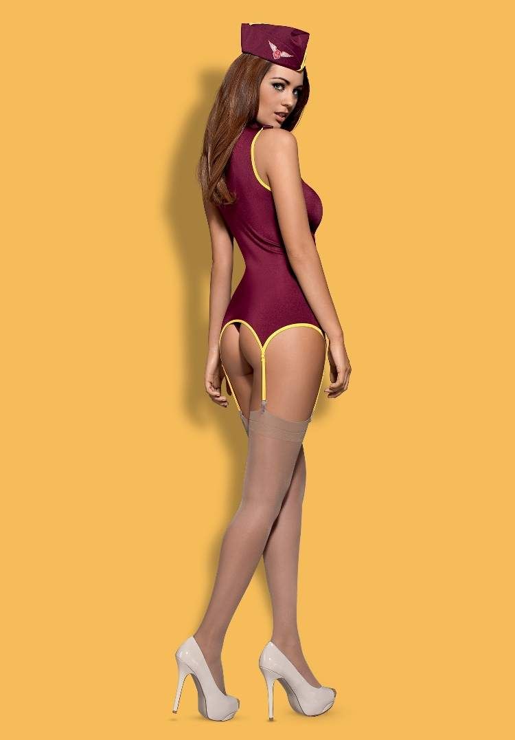 Sexy and seductive, 3cs stewardesses costume!
deep bordeaux... Obsessive - Stewardess Costume - Maroon - L/XL photo-4