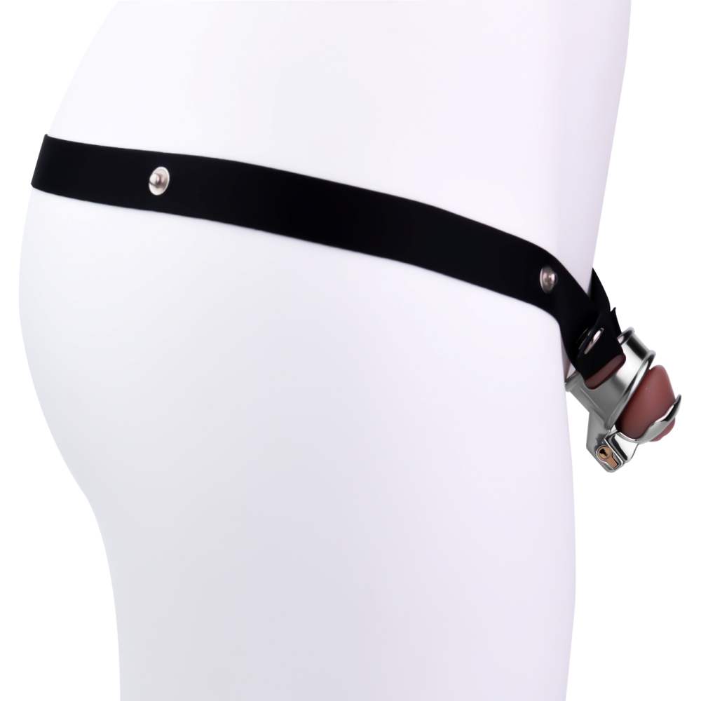 FAAK - Metal Chastity Cage 341 w Belt - Black photo-11
