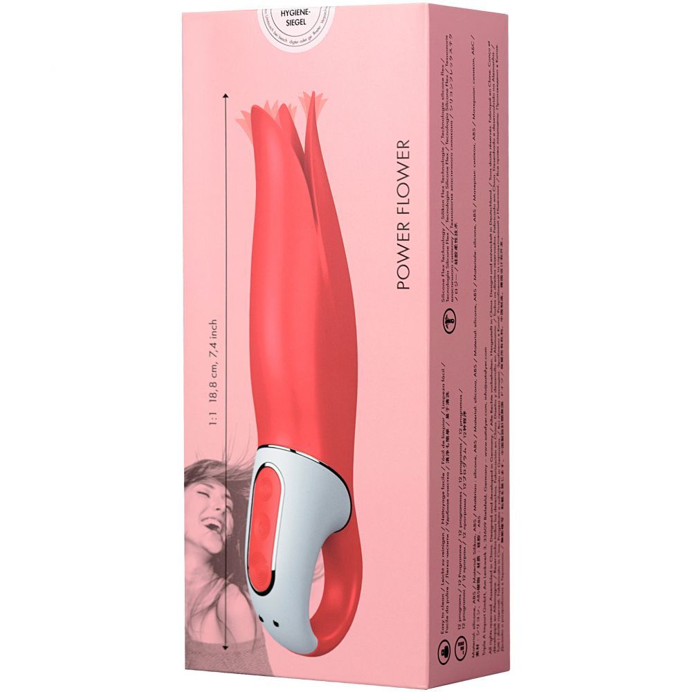 The vibrations of its fluttering petals will have your love ... Satisfyer - Power Flower Petals Vibe - Red photo-11